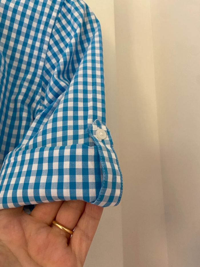 Chemise en coton vichy blanc et bleu Monoprix taille 10 ans - photo numéro 13