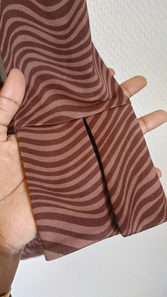 Mini robe moulante manches longues couleur marron taille s - photo numéro 4