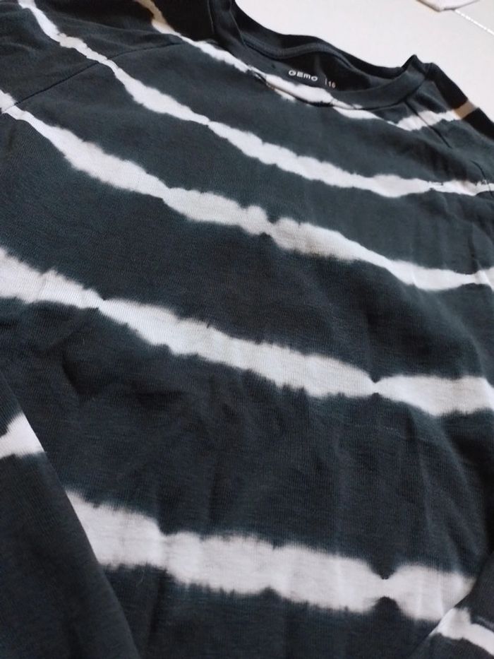 Pull fille noir et blanc tie and dye - photo numéro 3