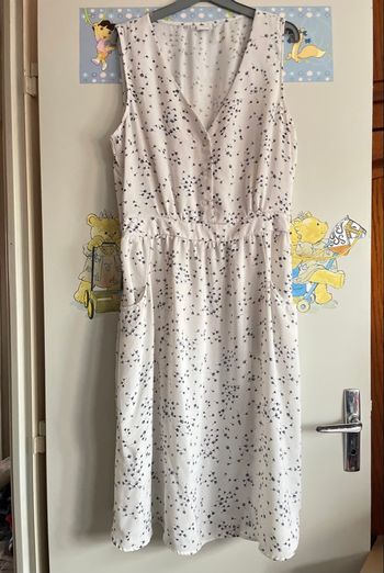 Robe blanche à motifs, taille 42, marque Jacqueline de Yong 