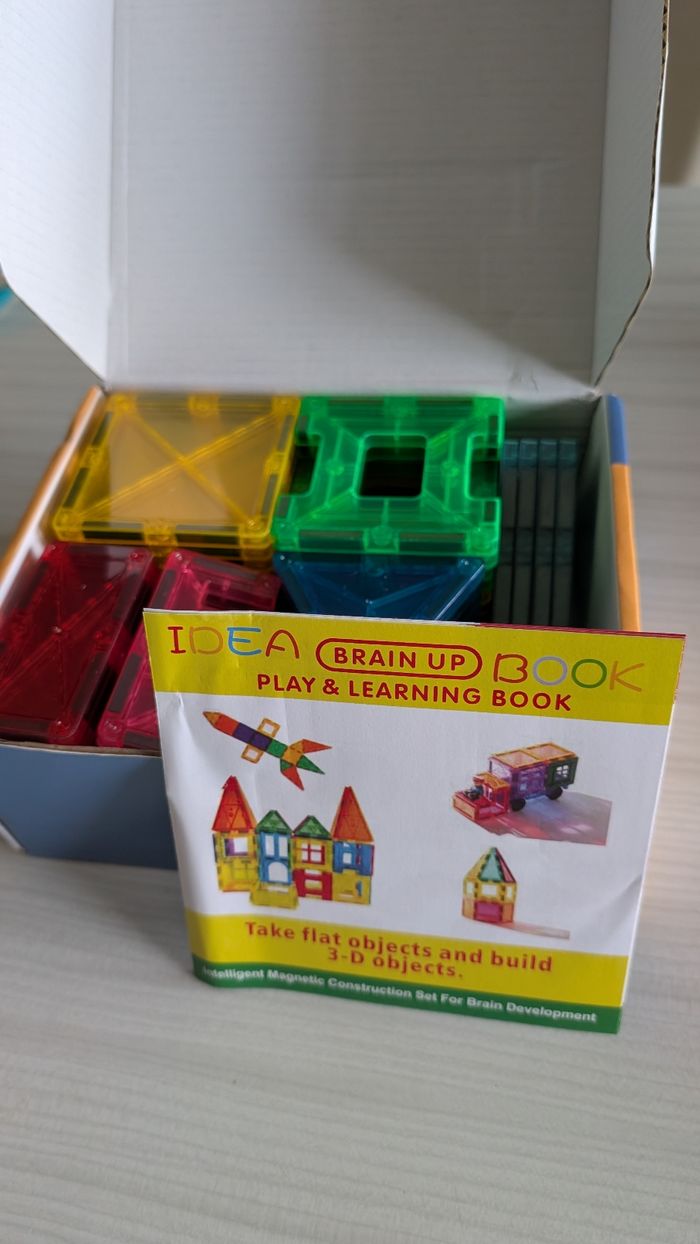 NEUF - 🧲 Tuiles Magnétiques Construction 60 Pièces - Jouet Éducatif