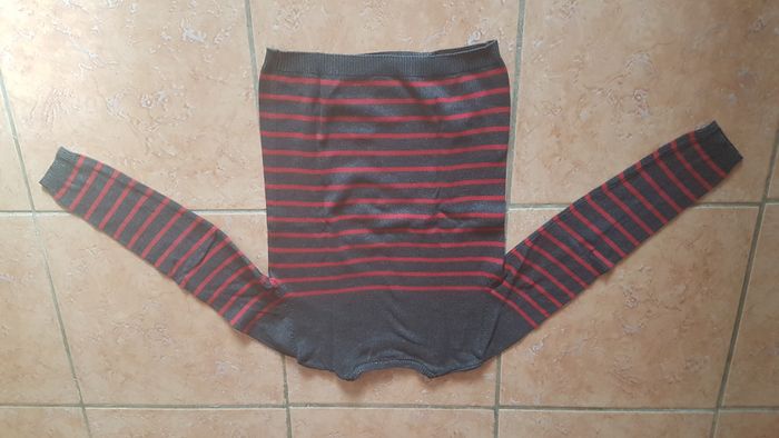 Pull garçon 10 ans gris et rouge Kiabi - photo numéro 3