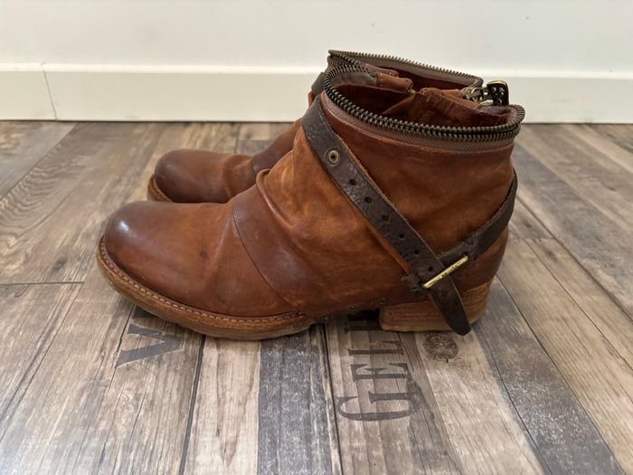 Bottines AS98 style motarde en cuir marron pointure 37 - photo numéro 5
