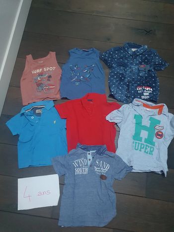 Lot t shirt/polo garçon 4 ans