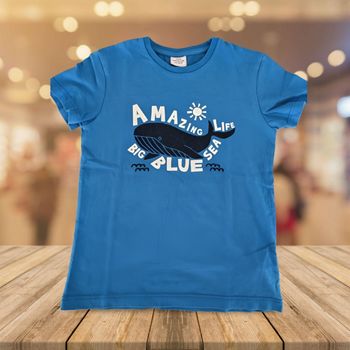 T-shirt Bleu Tape à l'Œil