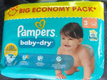 Couches Pampers Baby dry taille 3