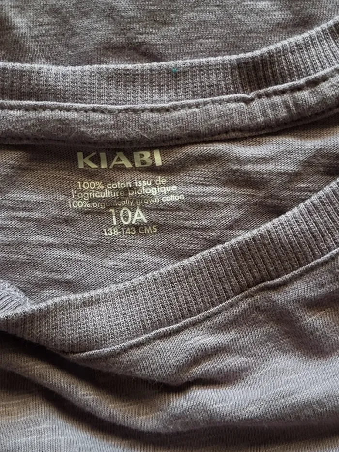 Lot de 2 t-shirt en coton biologique bleu lavande lilas - Kiabi - photo numéro 6