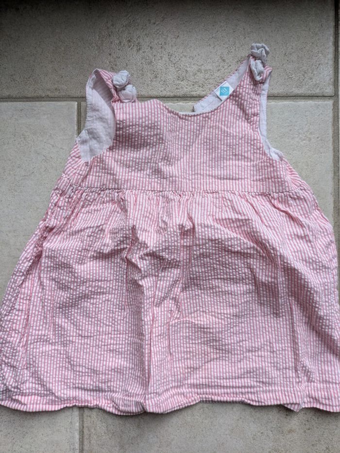 Robe rose et blanche fille 18 mois