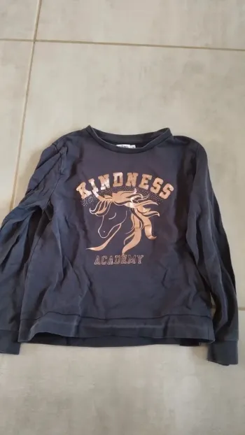 Pull bleu Gémo taille 10 ans fille