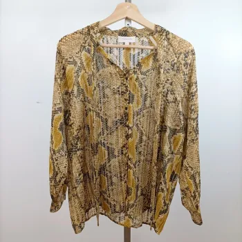 Blouse imprimé python moutarde – Grace & Mila – Taille M A747
