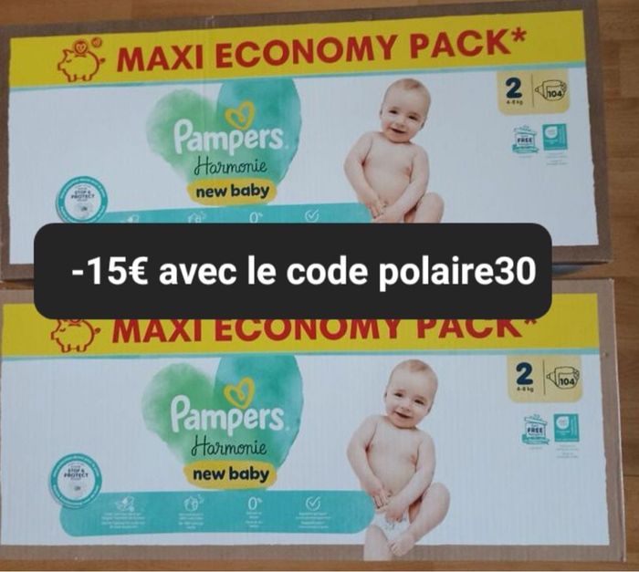 Deux carton couche Pampers taille 2 harmonie
