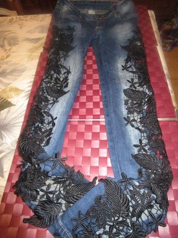 jeans dentelle t 36