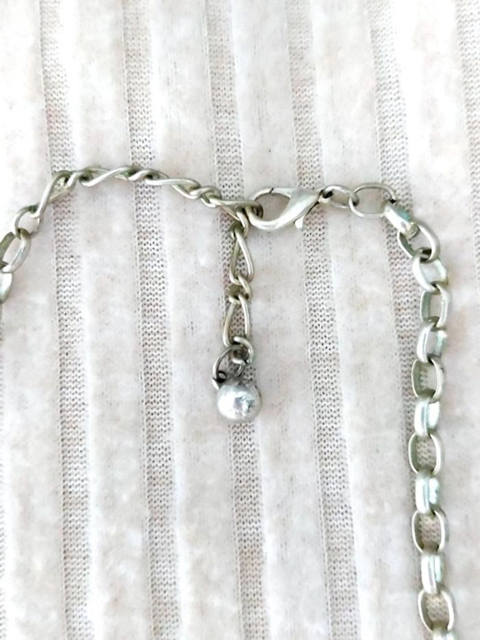 Magnifique collier sautoir métal couleur argenté - photo numéro 5