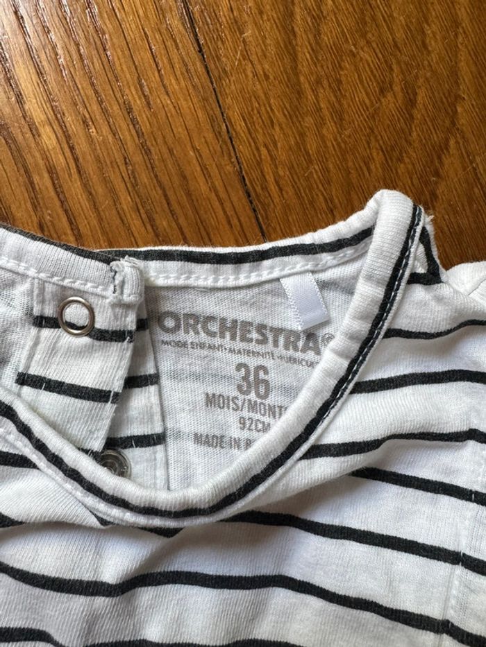 Débardeur marinière orchestra 36 mois fille très bon état - photo numéro 2