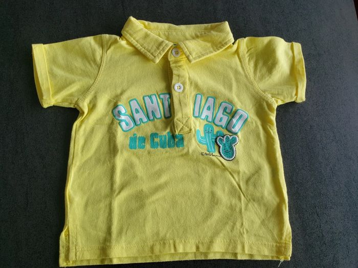 Polo manches courtes jaune tex 6 mois