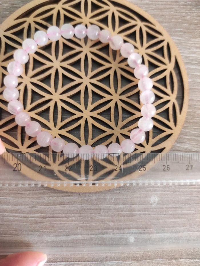 📿 Bracelet en quartz rose – Perles 6 mm (élastique) - photo numéro 3