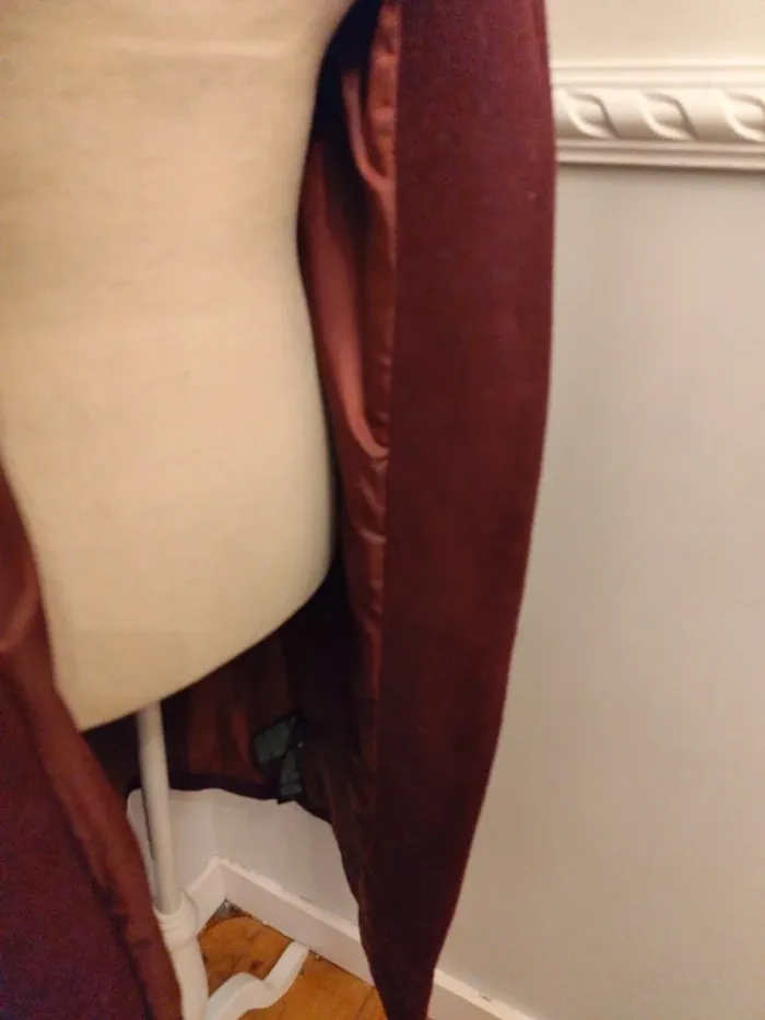 Manteau long laine mélangée Véro Moda bordeaux S - photo numéro 5