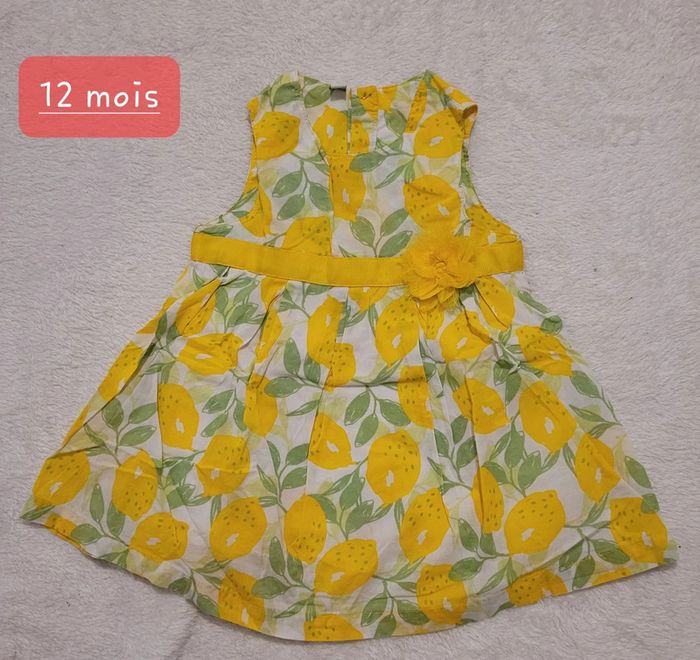 Jolie robe citronnée pour bébé - 12 mois