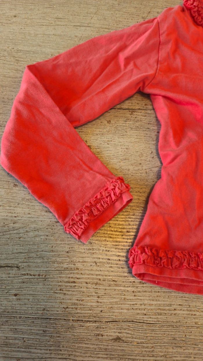 Pull léger à manches longues, cache coeur, corail, Girls, 5/6 ans - photo numéro 3