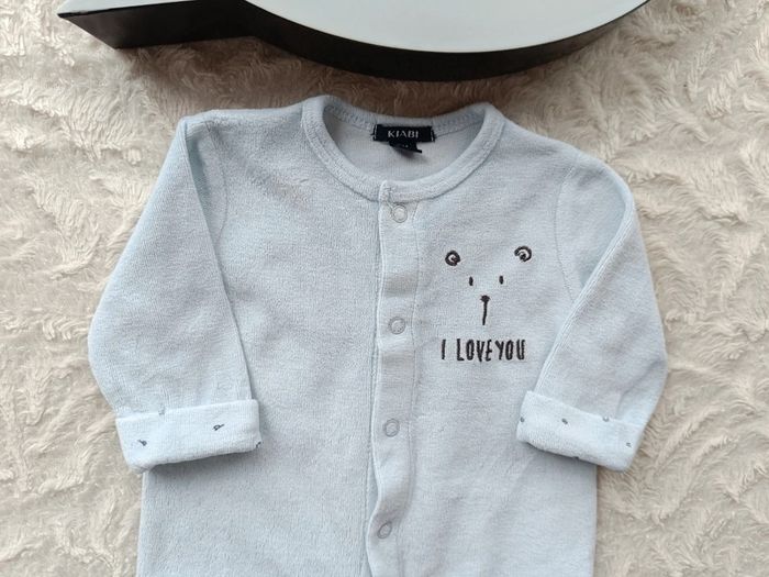 Pyjama grenouillère velours Garçon 1 mois I love you Ours Kiabi - photo numéro 3