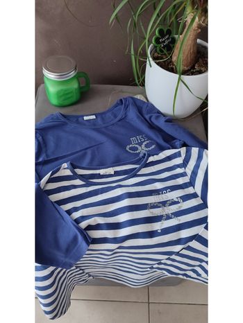 Lot 2 tee-shirts manches longues "marin" 8ans