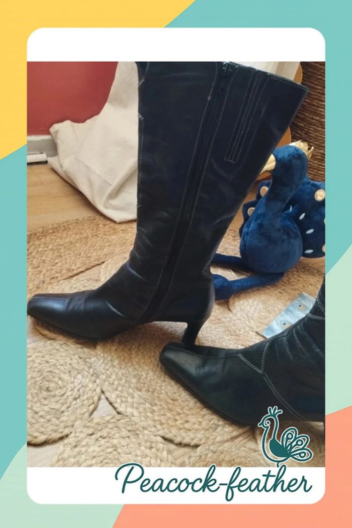 Bottes noires talons 37 - photo numéro 4