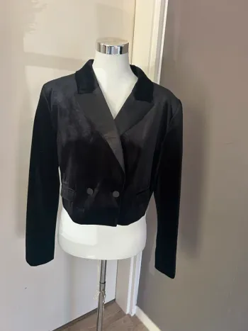 Calliope blazer court en velours, noir, femme, taille L/40 neuf avec étiquette