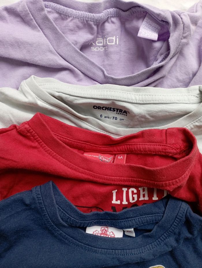 Lot 4 tee shirt manches courtes marques diverses 6 ans - photo numéro 2