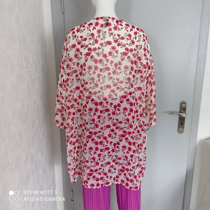 Kimono transparent à fleurs rouges t40 - photo numéro 4