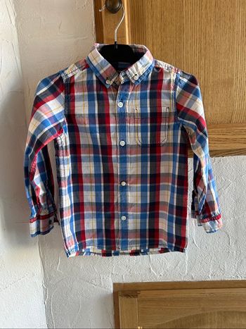 Chemise manches longues à carreaux garçon - 5 ans