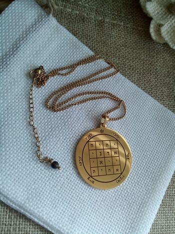 Collier médaillon pentacle de Saturne