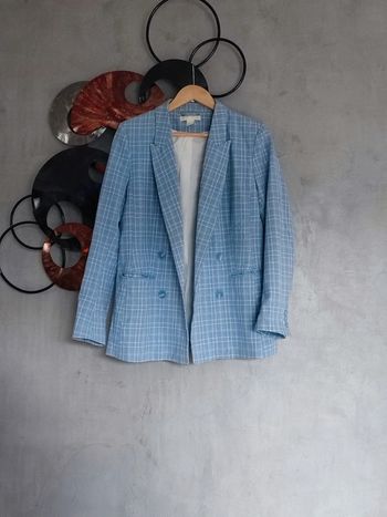 Blazer tartan bleu H&M