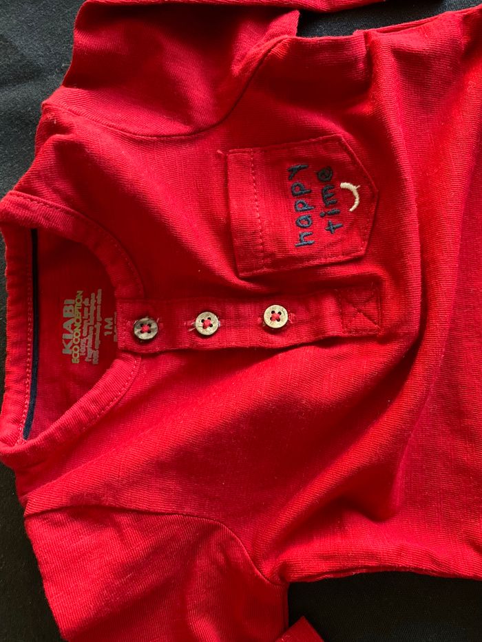 Ensemble Happy Time Jogging bleu & T-shirt rouge 1-3 mois - photo numéro 2