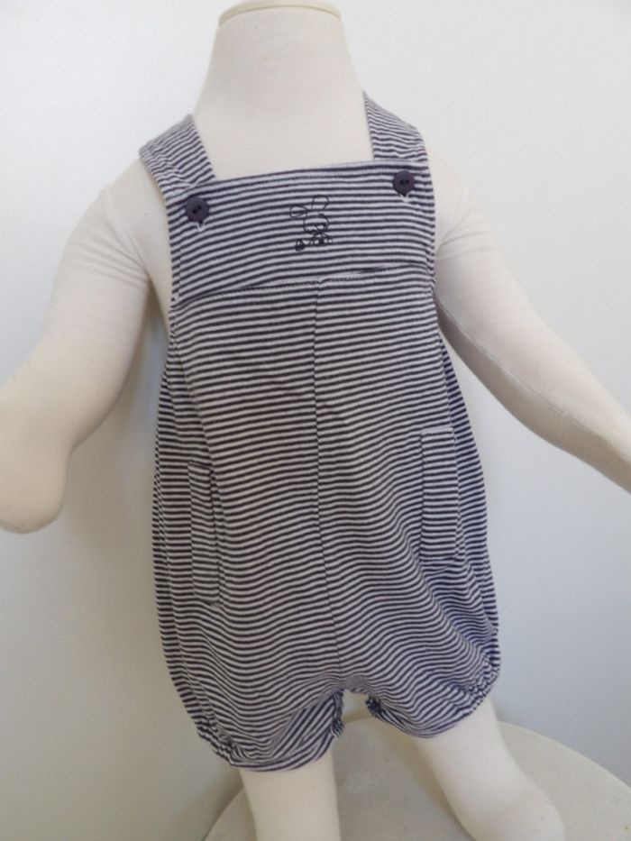 Salopette rayures -in extenso - 12 mois - photo numéro 3