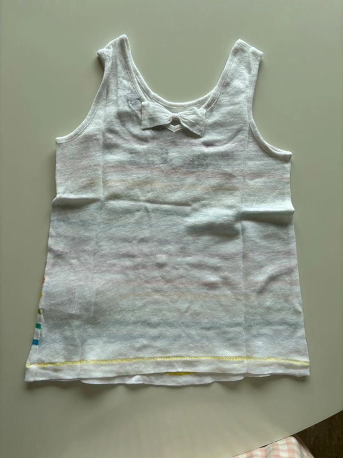 Débardeur blanc à rayures multicolores - photo numéro 4