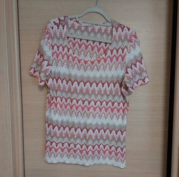 Tee-shirt fluide imprimé  rose à rayures