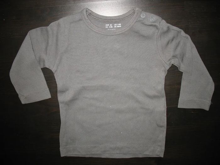 TEE SHIRT ML GRIS FONCE BÉBÉ FILLE "H&M" - 6 MOIS - n°03