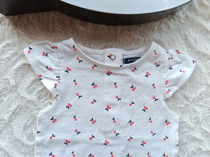 Tee shirt chemise manches courtes Fille 3 mois cerise Kiabi - photo numéro 3