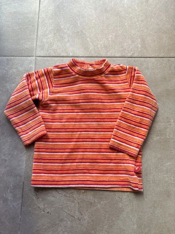 Manche longue bébé velours 9 mois