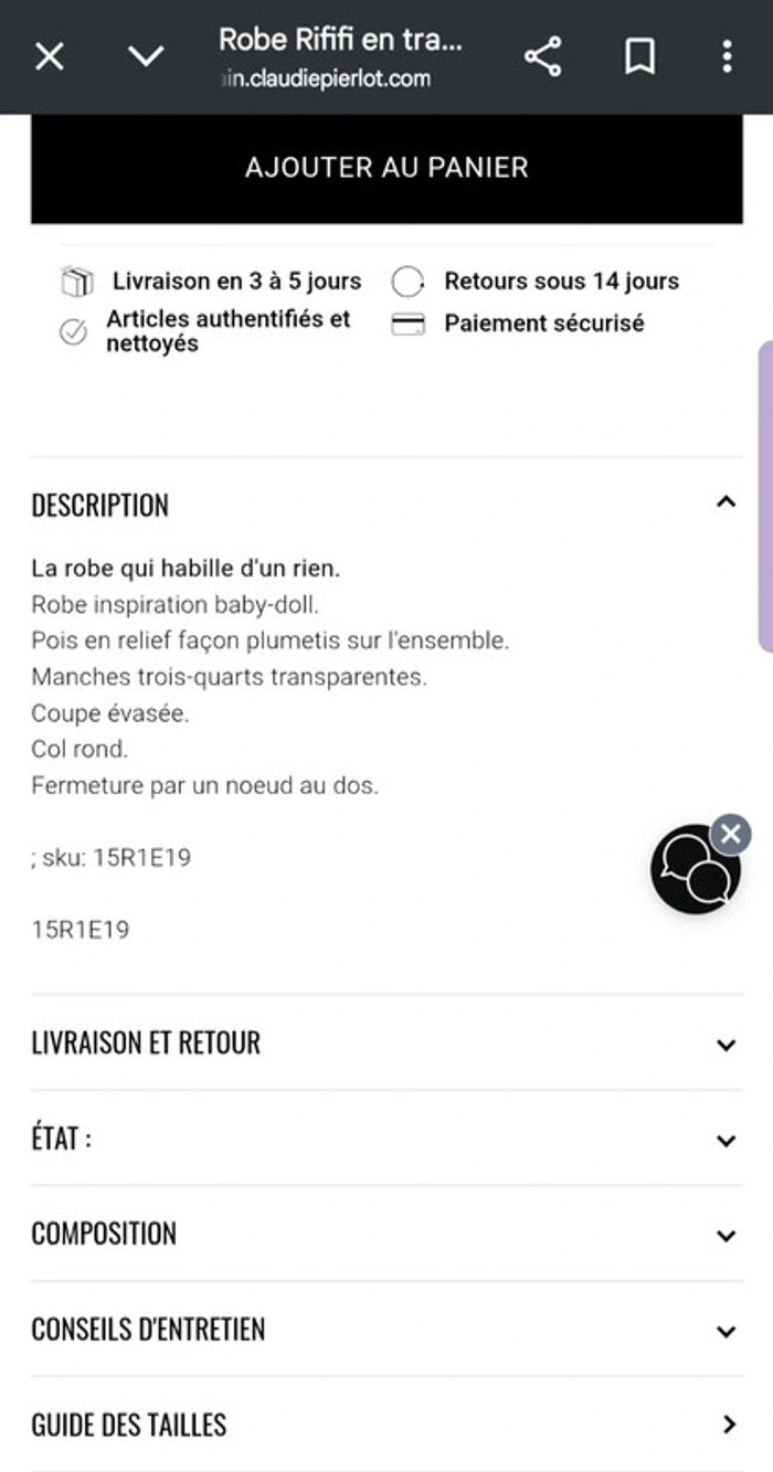 Robe rififi manches 3/4 - photo numéro 7
