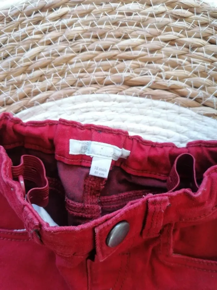 Pantalon rouge foncé - Mes petits cailloux - 18 mois - photo numéro 2