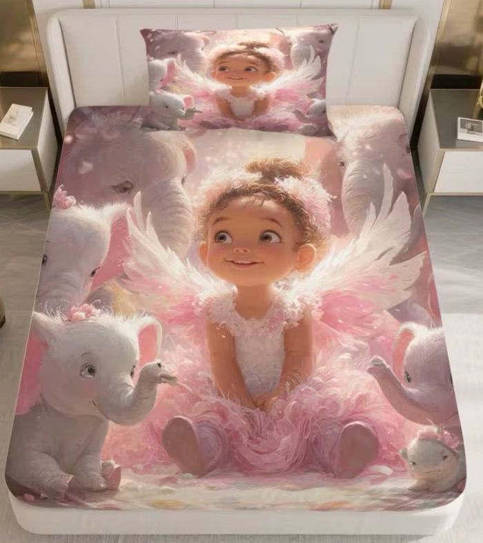 NEUF - Ensemble drap housse + taie oreiller lit 90x190cm - photo numéro 2