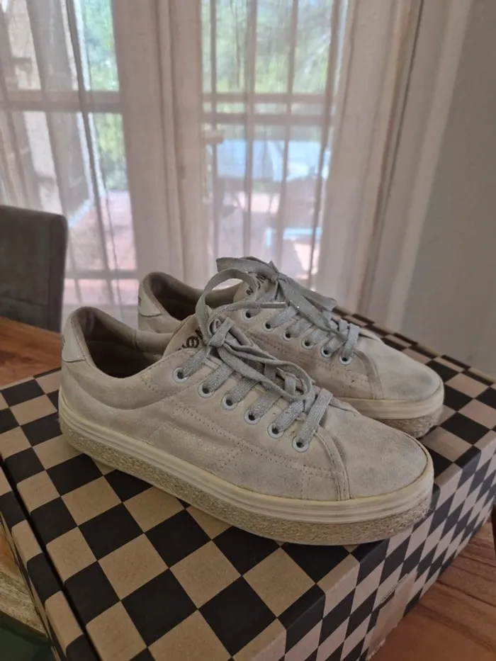 Baskets Nø Name Plateforme Femme – Taille 38 – Couleur Beige - photo numéro 2