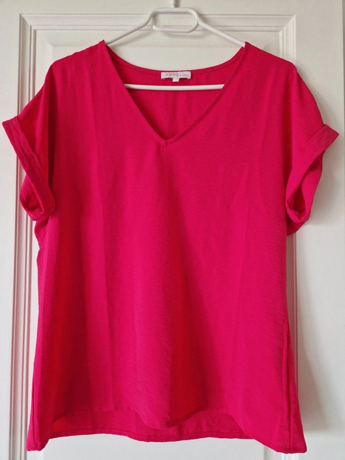 Tee shirt femme rose fushia akoz taille L