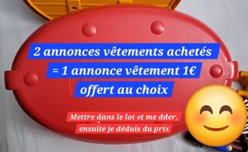 Pour 2 annonces vêtements achetés...