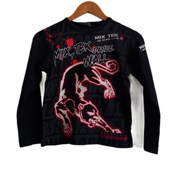 T shirt panthère noir rose et blanc. Manches longues. Be Some One. Taille 12 ans