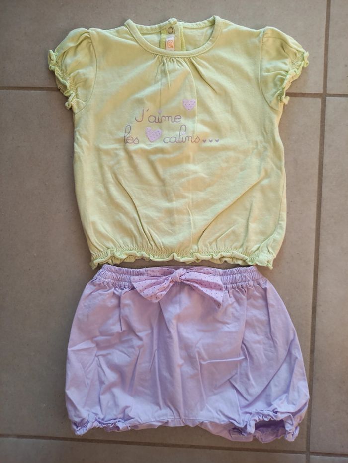 Ensemble 2 pièces été fille 12 mois Gémo Baby