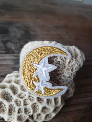 Superbe broche lune et étoiles