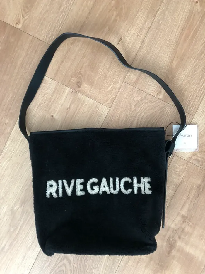 Sac bandoulière tote noir et blanc Rive Gauche - photo numéro 2