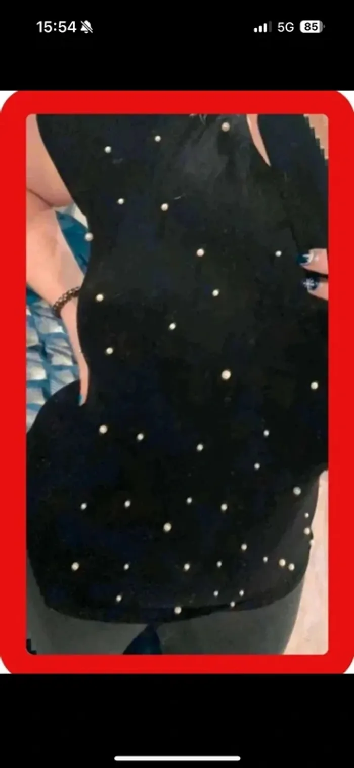 T-shirt perle noir femme taille xs large 🫶🏻 - photo numéro 3